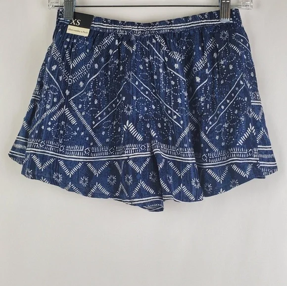 Abercrombie & Fitch Blue Wrap Tie Front Shorts XS - Picture 2 of 4